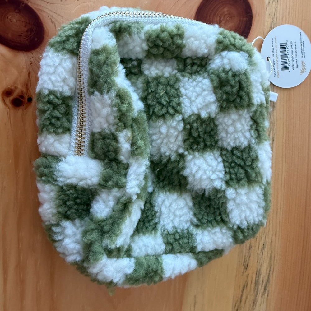 Green and White Checkered Women's Wallet